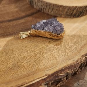 Amethyst Pendant set in Faux Gold